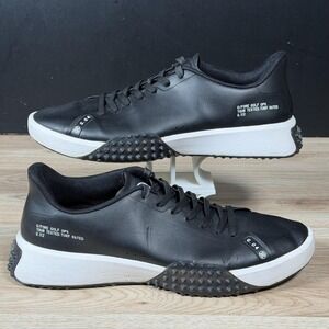 G/Fore G.112 Golf Shoes Mens Size 12.5 Onyx Black White Spikeless Leather OPS